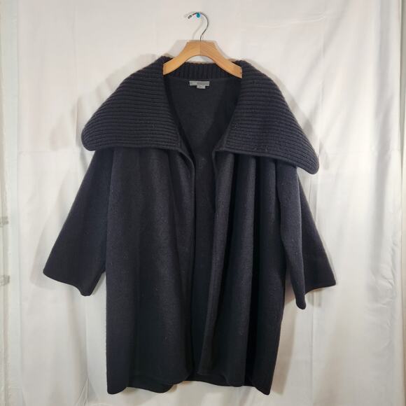 Vince 100% wool Charcoal blanket Coatigan Jacket - Picture 2 of 8